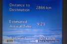 With just under 3,000 km to go and three more hours in the air, not much point in trying.