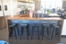 Finally, on the Front Street side, there's a row of stools at the counter.