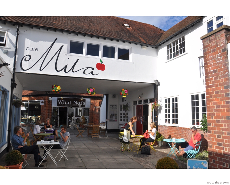 Cafe Mila, ideally located just off Godalming High Street