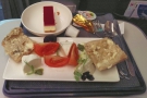 ... and, impressively for a 30-minute flight, a full meal service in Club World.