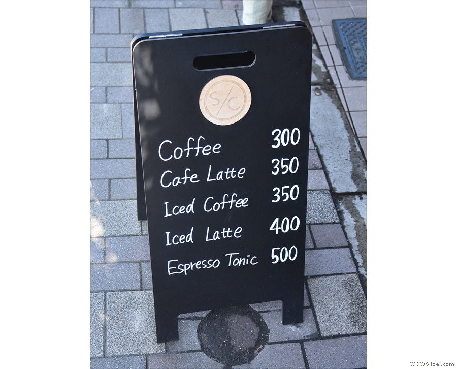 The A-board doubles as a menu...