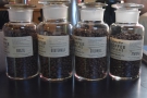 ... where the choice of beans are displayed in jars.