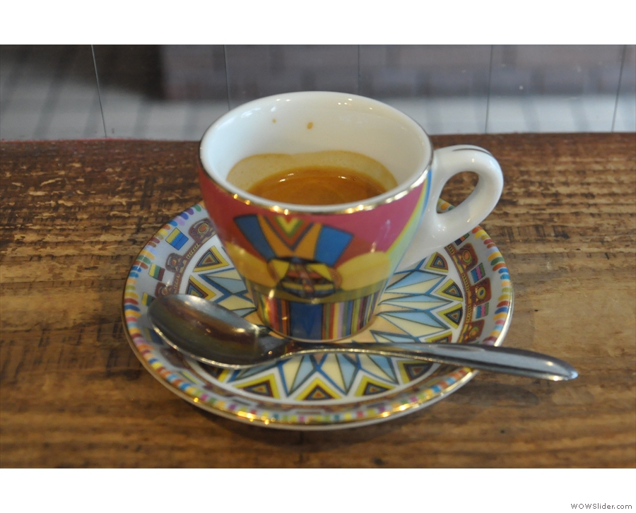 ... the single-origin espresso, seen here in the most gorgeous espresso cup.