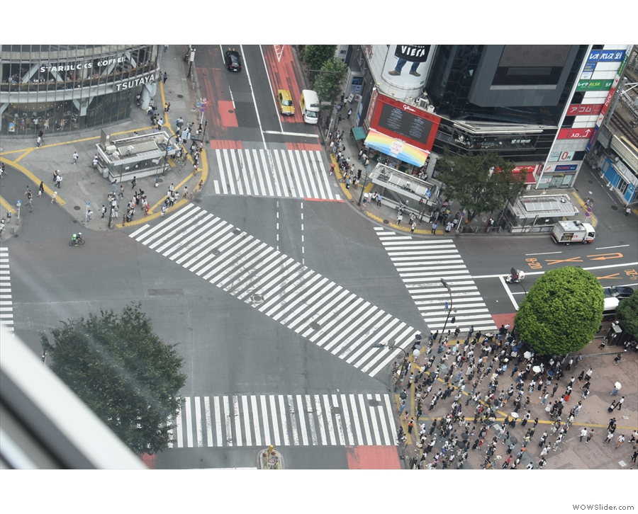 My hotel was directly above the famous Shibuya Crossing. Here's people waiting...