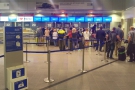 Manchester Airport, T3, and an unusual sight: queues at check-in. This was due to a...