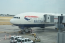 My ride to Tokyo, a Boeing 777-300 at Gate B38 at Heathrow Terminal 5. You can't see it... 