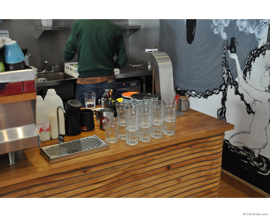 The water station and the brew bar.