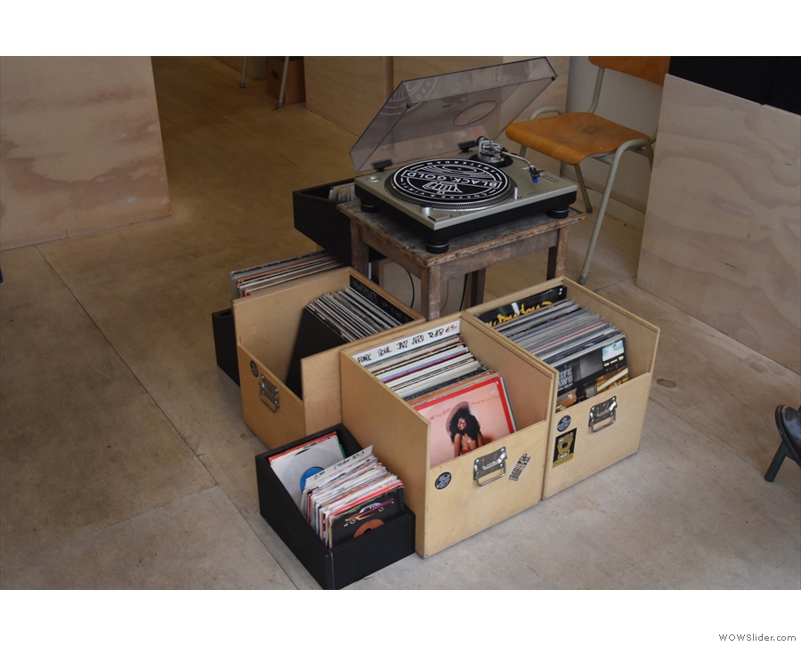 ... and a turntable where you can try them.