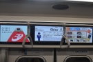 I'm only going one stop to Ebisu. As well as useful information, there are adverts...