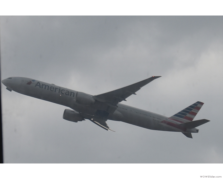 As well as the British Airways Boeing 747, I saw an American Airlines 777-300 (I think).
