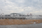 Although it had stopped raining, it was still pretty wet as we taxied past Terminal 5.