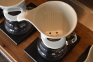 ... using the Zero dripper, similar to a Kalita dripper, but with two holes, not three.