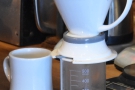 ... which causes the coffee to filter through into the beaker...