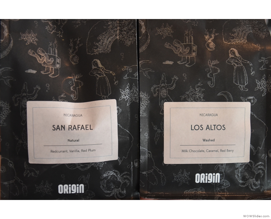 This month there's a pair of Nicaraguan coffees, one washed, the other a natural.
