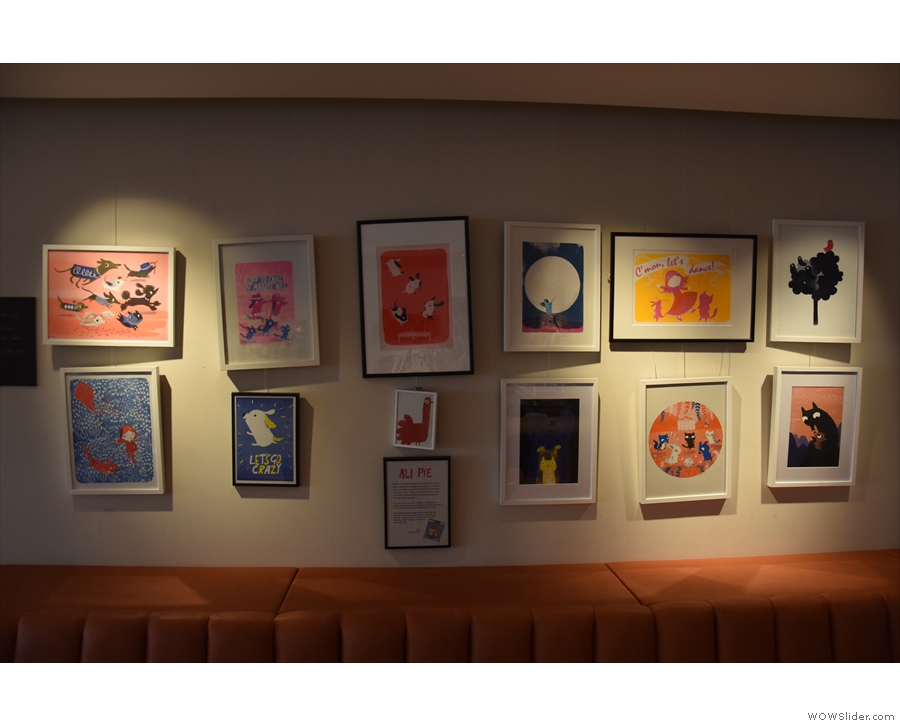 The Press Room has displays from local artists. Currently it's illustratior Ali Pye,