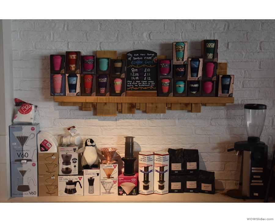 ... while there's also a small selection of reusable cups, coffee making kit & retail bags.