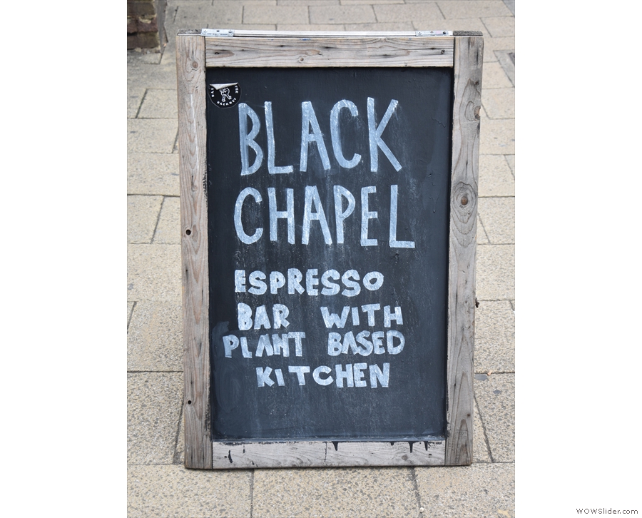 It's the home of The Black Chapel, an old school espresso bar and vegan kitchen.