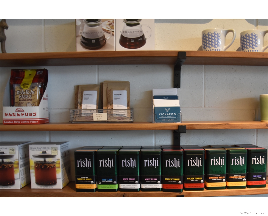 There's also a wide range of tea from Rishi, a local tea merchant.