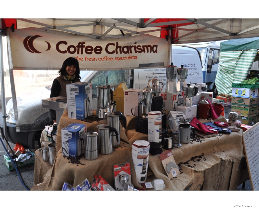 Coffee Charisma, on Guildford's North Street Market, where I get all my other coffee beans