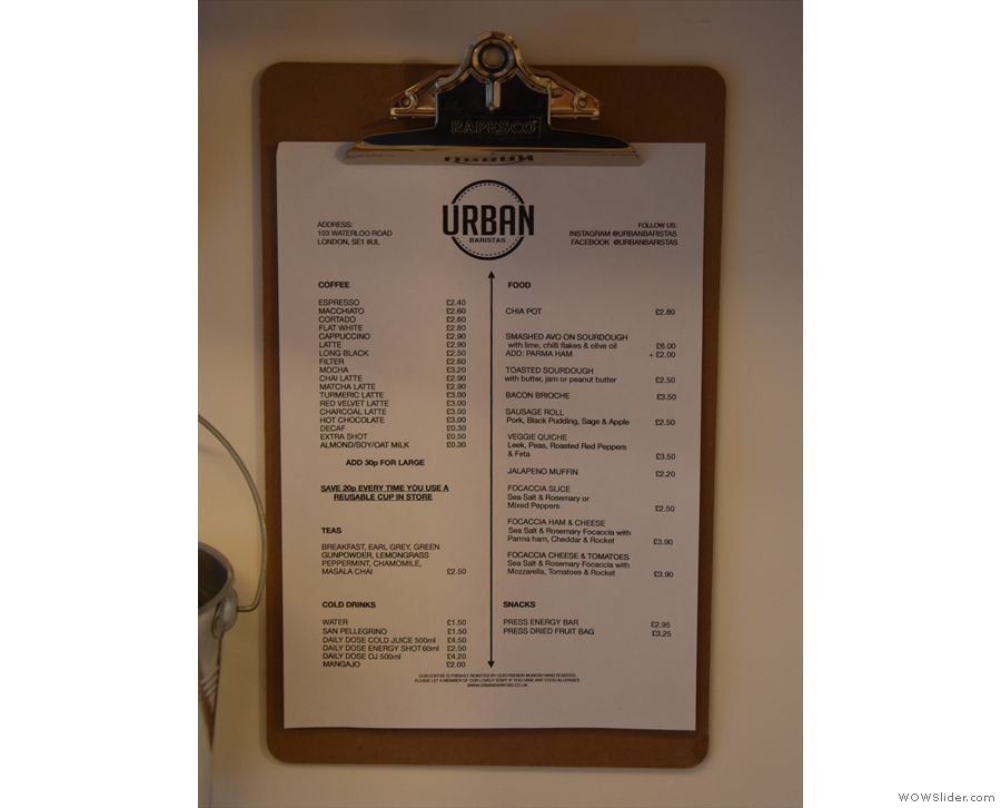 ... a comprehensive menu. However, for ease of reference, there's another menu...