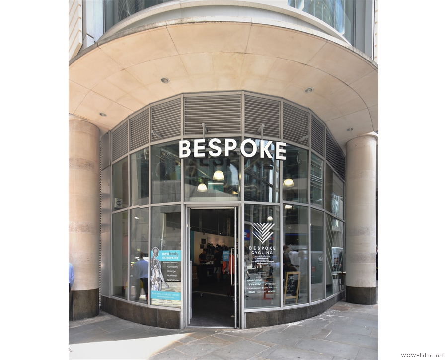 The Bespoke Cycling shop on Milk Street, in the heart of the City of London.
