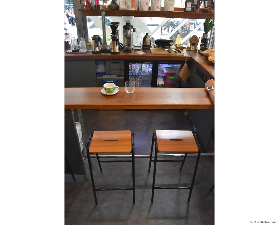 You'll find plenty of seating on the left-hand side in the shape of these bar stools...