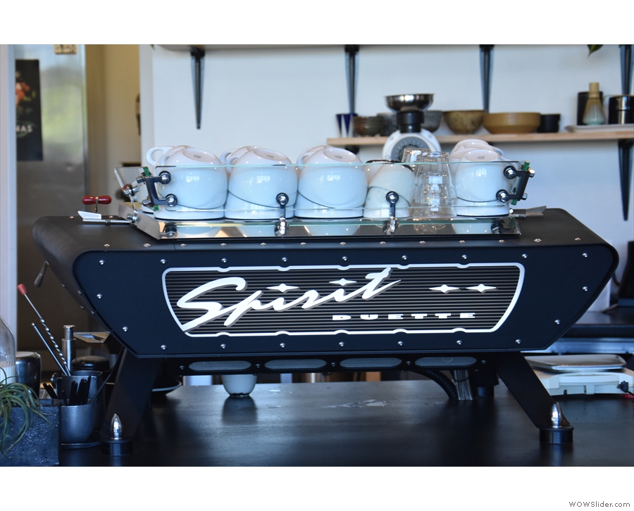 Pride of place goes to the Kees van der Westen Spirit espresso machine which is...