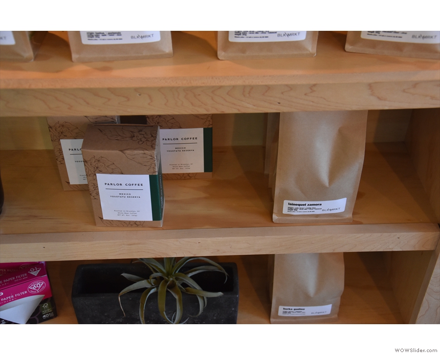 ... although there are retail boxes from Parlor Coffee, suppliers of the espresso blend.