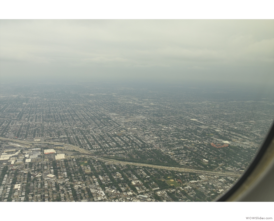 We're now out over the northwest of Chicago, still in the city, but very much the suburbs.