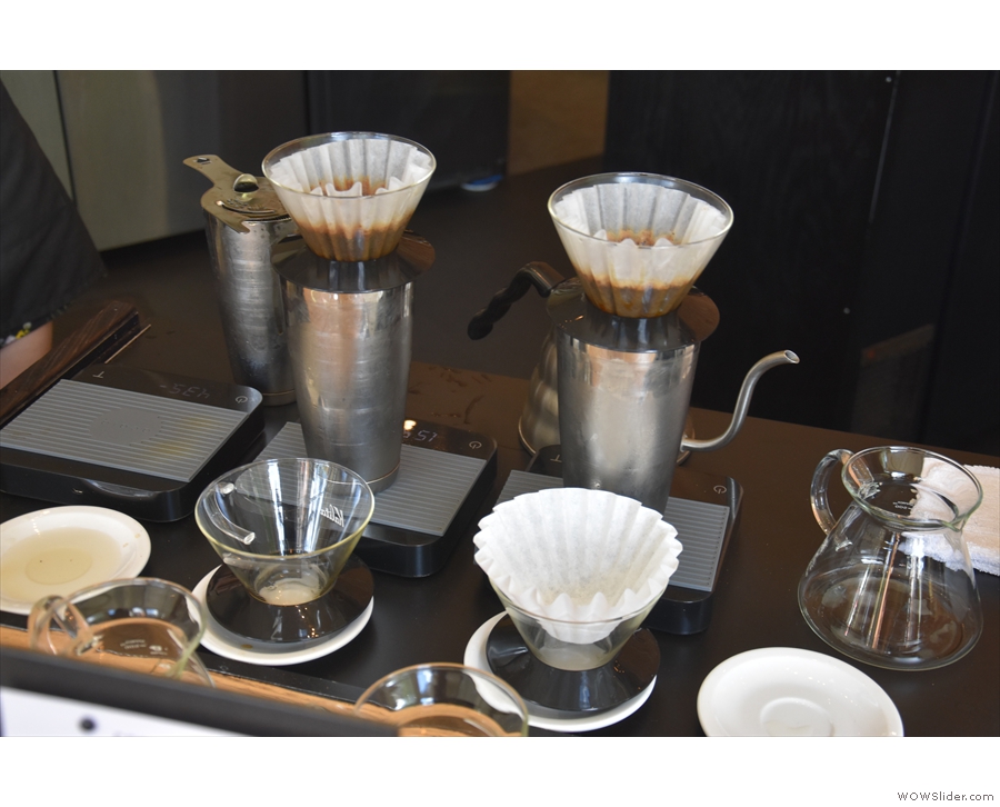 However, the staff still manually brew coffee with the Kalita Wave filters.
