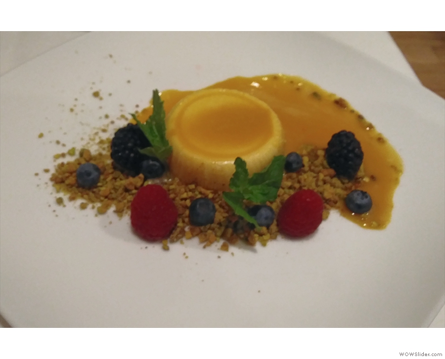 ... and a passionfruit custard for dessert.