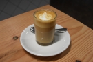 I began with a gorgeous cortado, made with the NCK house-blend. Served in a glass...