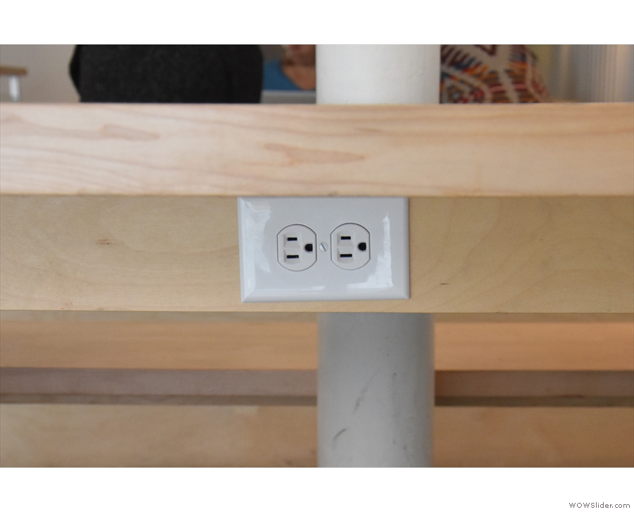 ... partly because of the neatly-placed power outlets under the lip of the table.
