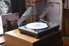 ... which are played on this turntable by the window, the staff choosing the music.