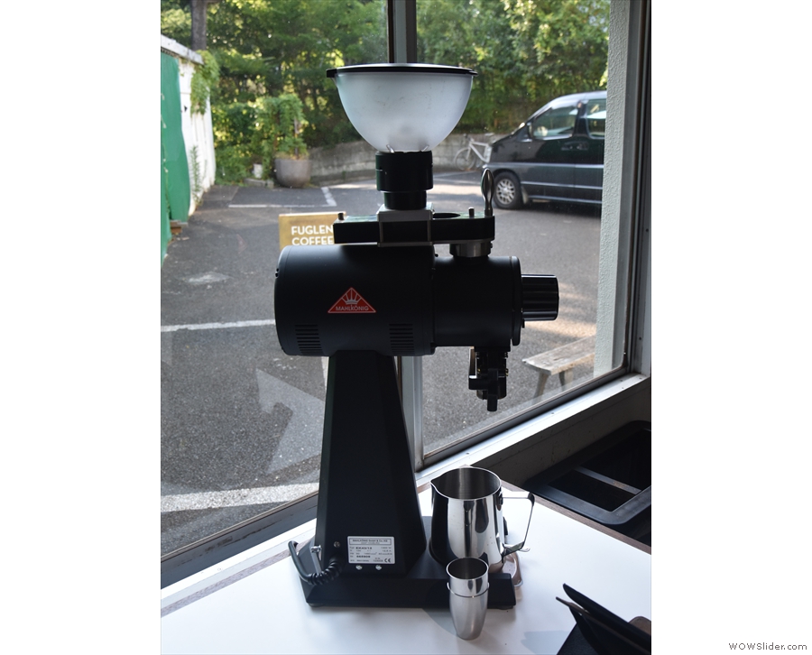 The EK-43 is used to grind the filter coffee and any retail bags, as required.