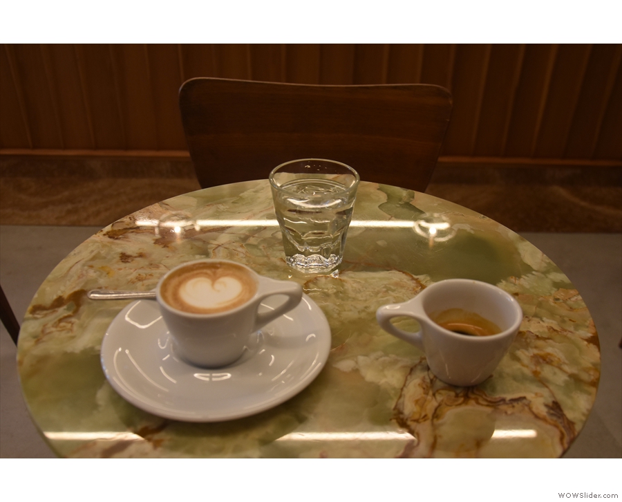 ... and went for the One & One, a single espresso and a macchiato...