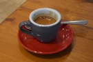 I couldn't stay for long, but I had to have an espresso, in this case a shot of Unkle Funka.