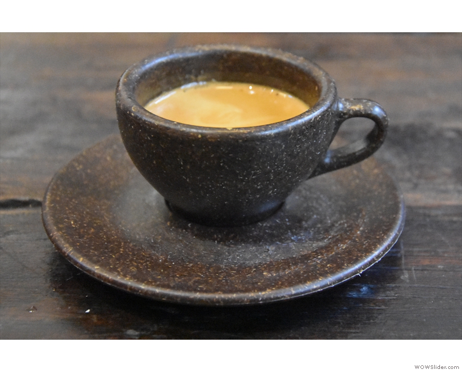 And here's my espresso, in a Kaffeeform espresso cup.