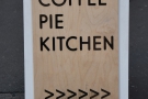 The old slogan of 'Coffee & Pie' has been upgraded to include 'Kitchen'.