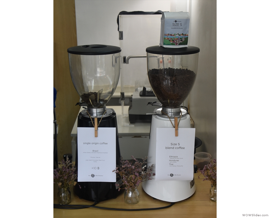 The two grinders have the house blend and a single-orign...