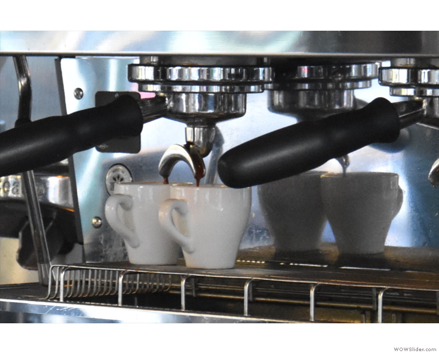 Sitting at the front, by the way, is great for watching your espresso extract.