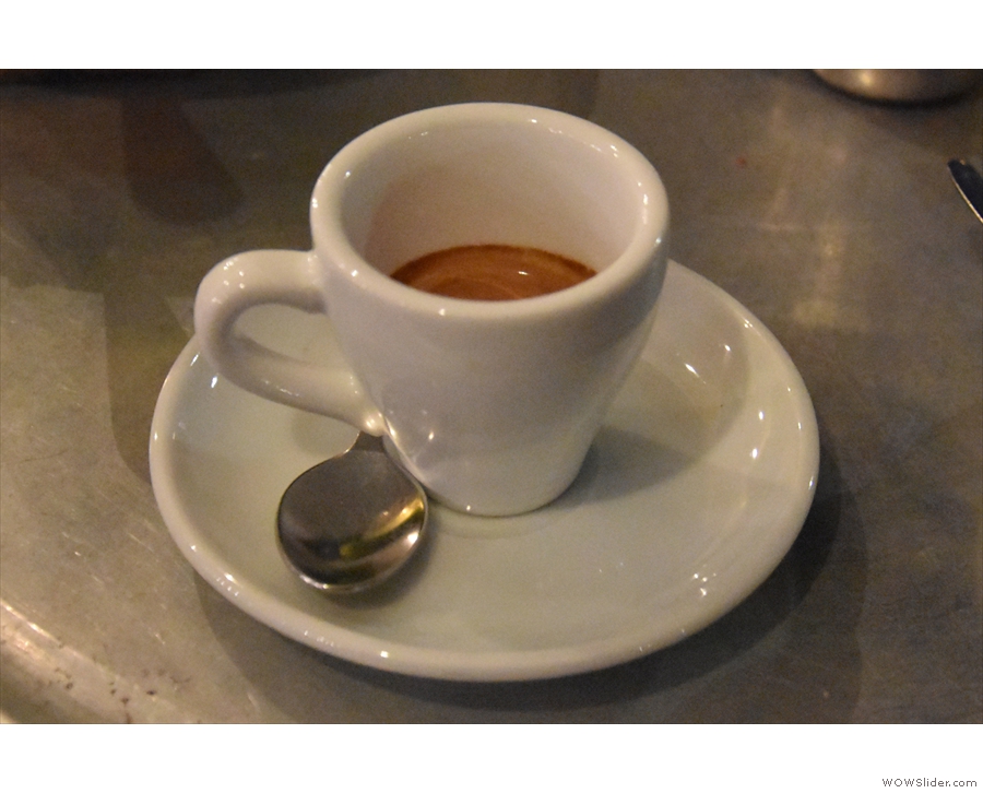 ... we wanted to pour-overs, but it was espresso-based drinks only. I had an espresso...