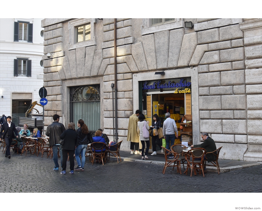 On Piazza Di Sant’Eustachio, west of the Pantheon in the heart of Rome, stands this...