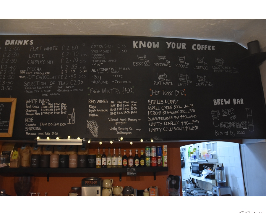 Now it has a 'know your coffee' section, a description of the different coffee drinks...