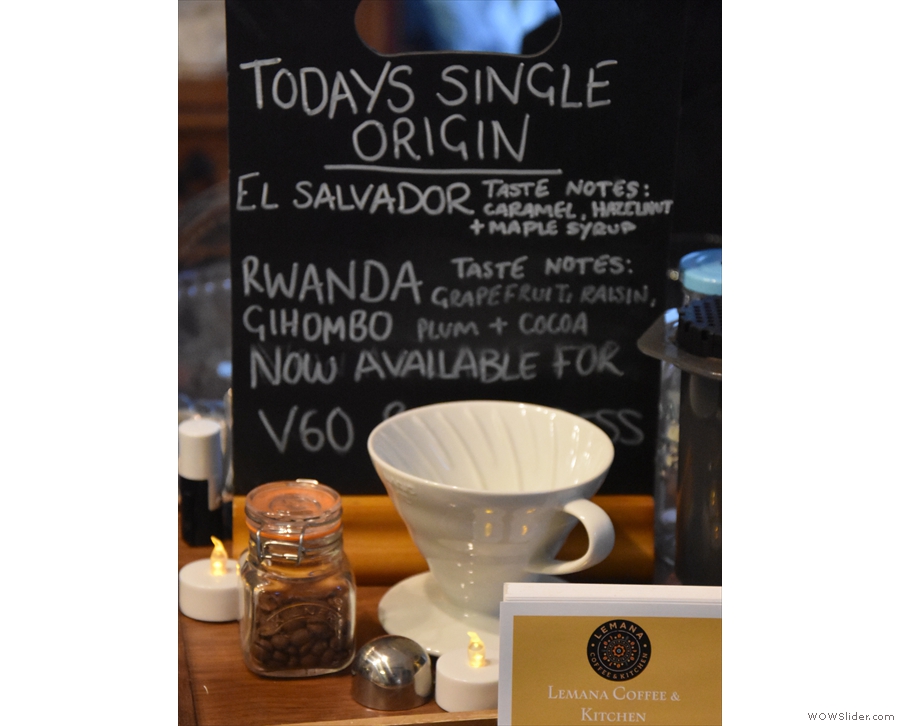 The biggest change, coffee-wise, is that Lemana now does single-origin pour-over.