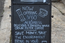 There are other changes, as this A-board shows: single-origin V60/Aeropress filter coffee!