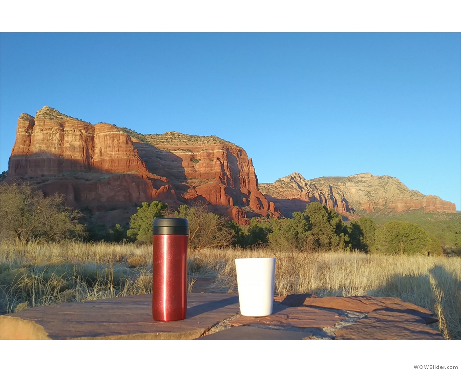 Cover: I take my coffee to all the best places! This year, Red Rock Country, Arizona.