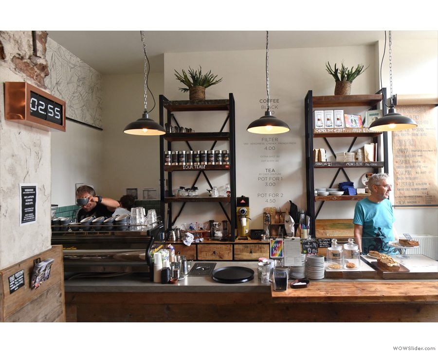 July: the beautiful counter at Monks Coffee Roasters in Amsterdam.