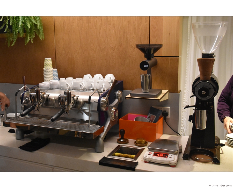 This begins with the EK-43 which does all the grinding for filter and espresso.