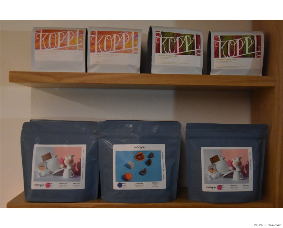 Some very lovely and colourful packaging from Swedish roasters Koppi and Morgon!